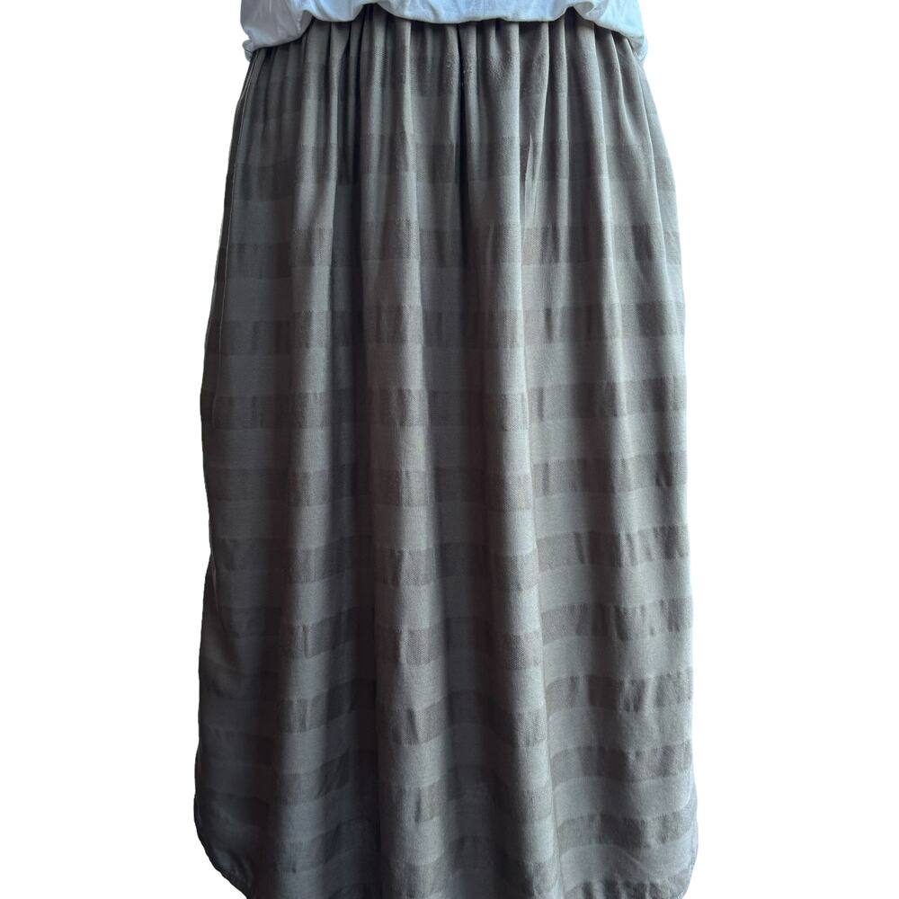 Women's PrAna Perry Knit Tank Top Gathered Waist Texture Stripe Skirt Dress M‎ - Picture 3 of 13